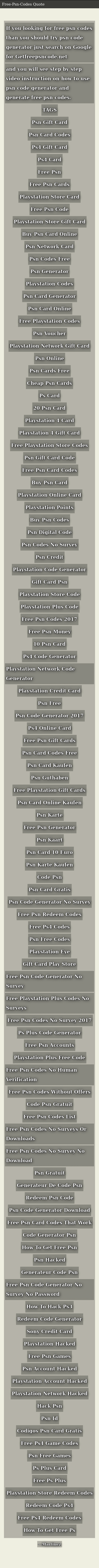 get free psn code